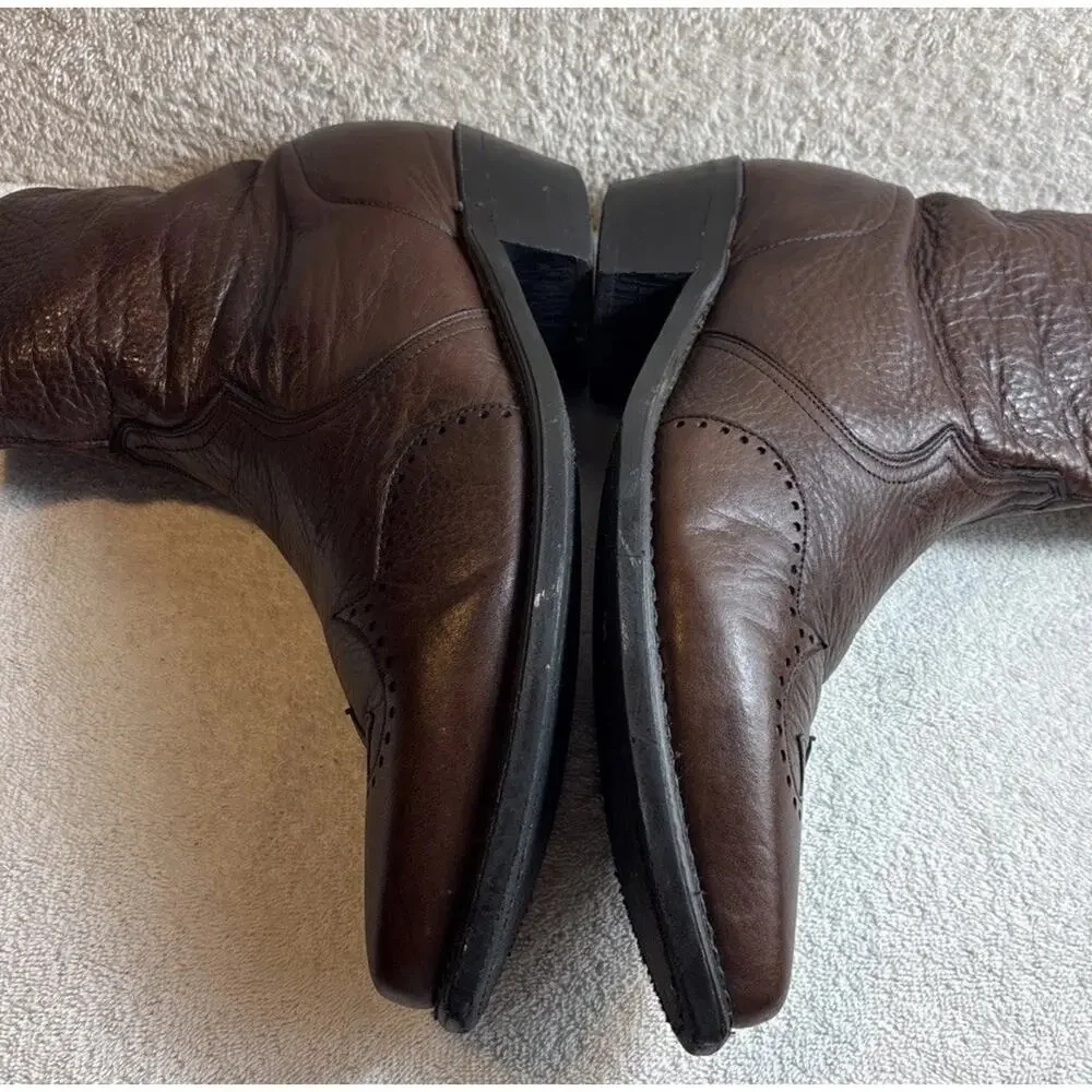 Abilene Western Wingtip Zipper Leather Boots Snip Toe Men’s Size 11.5 D 6443